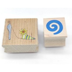 2 Rubber Stamps All Night Media Zig Zag & Shoe 1997 2004 High Heel Swirl Crafts
